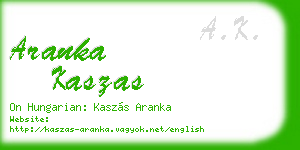 aranka kaszas business card