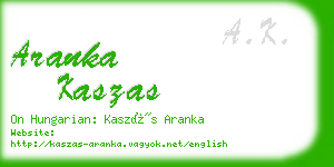 aranka kaszas business card